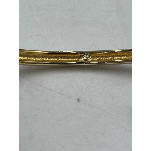 SWAROVSKI Vintage Swan Signed
Blinding Ice Crystal Hinged Bangle Gold Tone - Picture 11 of 15